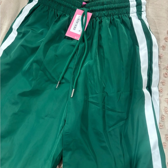 Edikted Green Track Pants with White Stripes - Picture 4 of 4
